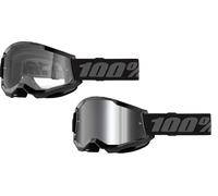 100% Strata 2 Brille Schwarz Klar / Silber verspiegelt