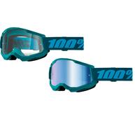 100% Strata 2 Brille Stone Klar / Blau verspiegelt