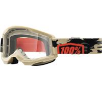 100% Strata 2 Clear Motocross Brille, grau-orange für Männer