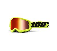 100% Strata 2 Goggle, Erwachsene, Gelb mit Spiegel Rot Linse