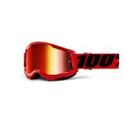 100% Strata 2 Goggle, Erwachsene, Rot mit Spiegel Rot Linse