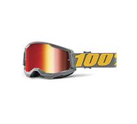 100% Strata 2 Izipizi Radbrille, Grau/Gelb, Spiegelglas Rot