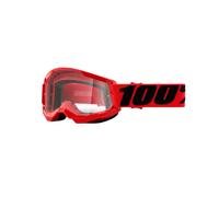 Kinder-Motocrossbrille 100% STRATA 2 rot mit klarem Plexiglas