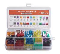 100 Stück KFZ Sicherungen Set 2A-40A Auto Mini Flachsicherungen Sortiment Box DE