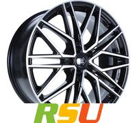 1000 Miglia MM1023 black polished 8x19" ET45 LK5 114.3 ML 73.1 Alufelgen 19 Zoll