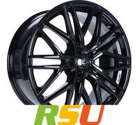 1000 Miglia MM1023 gloss black 8x19" ET33 LK5 110 ML 65.1 Alufelgen 19 Zoll