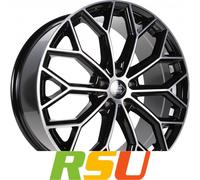 1000 Miglia MM1030 gloss black polished 8.5x20" ET45 LK5 108 ML 66.5 Alufelge...