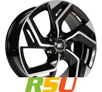 1000 Miglia MM1031 gloss black polished 7.5x18" ET45 LK5 108 ML 73.1 Alufelge...