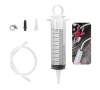 100ml Spritze, Bremsenentlüfter Schlauch 50cm, Bremsflüssigkeit Absaugspritze für Motorrad, Fahrrad, Roller und Auto, Bremsenentlüftungsgerät mit Adapter und Druckklemme zur Einfachen und Effektiven W