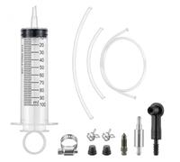 100ml Spritze, Bremsenentlüfter Schlauch 50cm, Bremsflüssigkeit Absaugspritze für Motorrad, Fahrrad, Roller und Auto, Bremsenentlüftungsgerät mit Adapter und Druckklemme zur Einfachen und Effektiven
