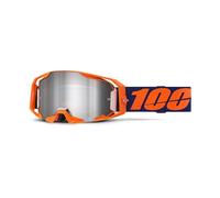 100% Armatic Crossbrille MTB Neon Orange Gläser silber verspiegelt