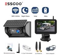 1080P Solar Rückfahrkamera Wireless Mit 5 Zoll Farb Monitor Einparkhilfe LKW Bus