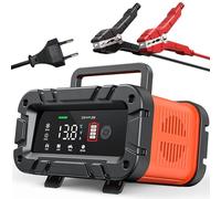 10A Autobatterie Ladegerät 12V/24V, KFZ Batterieladegerät Vollautomatisches Intelligentes Erhaltungsladegerät, LCD-Bildschirm Smart Vollautomatisches Ladegerät für Auto, Motorrad, LKW, Rasenmäher