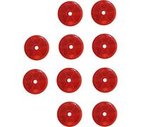 10er Set Rückstrahler Rund 60mm rot zum Schrauben, E-Prüfzeichen für Anhänger