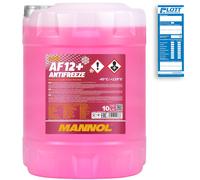 10 (1x10) Liter MANNOL Antifreeze AF12+ Kühlerfrostschutz Fertiggemisch rot (...