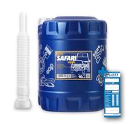 MANNOL 10L Safari 20W-50 Universal Motoröl API SN/CH-4 für Oldtimer + Öl Ablassschlauch