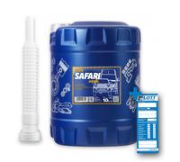 10L Mannol Safari 20W-50 Universal Motoröl API SN/CH-4 + Schlauch MN7404-10