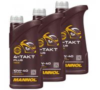 10W40 3x 1 Liter Motoröl MANNOL 4-Takt Plus API SL für Aprilia ATU Honda Kymco