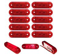 10x 3 LED Satz Begrenzungsleuchten Positionsleuchten Rot 24V LKW PKW Anhänger