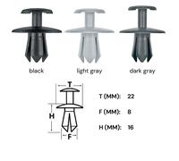 10x Abdeckung Radhaus Clips Befestigung Klips Spreizniet für Ford 8 mm grau