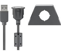 10x Goobay 95444 USB 2.0 Hi-Speed-Verlängerungskabel mit Montagehalterung, schwa