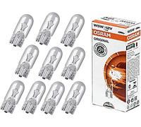 10x Osra.m W5W 12V 2825 Standard Innenbeleuchtung Kofferraumbeleuchtung Handschuhfachbeleuchtung Türbeleuchtung Einstiegbeleuchtung Ersatz Halogen Lampe E-geprüft