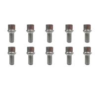 10x Radschrauben M14x1,5 27mm Kugelbund R13 Silber für CUPRA Born K1 Tavascan KR