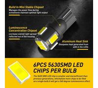 10x T10 W 5W 4SMD LED Lampen Standlicht Innenraum Glassockel Licht Weiß CANBUS.