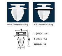 10x Türverkleidung Clips Befestigung Klips Halter für Peugeot weiß 6991T3