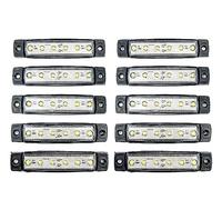 10x Weiss Begrenzungsleuchten Seitenmarkierungsleuchten 6 LED 12V 24V Positionsleuchten für LKW, Anhänger, Wohnmobil, Wohnmobil, Pickup, Traktor, LKW, SUV, Boot