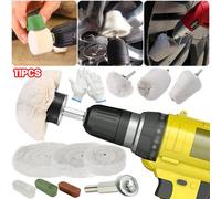 11 pcs Chrom-Alu Felgen Polierset Polierscheibe Politur Polierköpfe Polierpaste