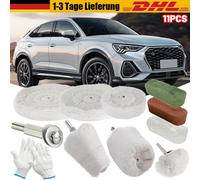 11 Stk Chrom-Alu Felgen Polierset Polierscheibe Politur Polierköpfe Polierpaste