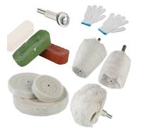 11 tlg Chrom-Alu Felgen Polierset Polierscheibe Politur Polierköpfe Polierpaste