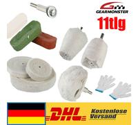 11-TLG Chrom-Alu Felgen Polierset Polierscheibe Politur Polierköpfe Polierpaste