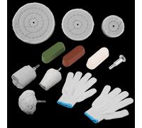 11 tlg Chrom-Alu Felgen Polierset Polierscheibe Politur Polierköpfe Polierpaste