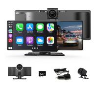 11 Zoll Wireless Carplay Display Für A-ppIe CarPlay und Android Auto | 4K Dashcam 1080P Rückfahrkamera,Android Display IPS Touchscreen mit AUX/FM,64G TF,Split Screen,Mirror Link,Bluetooth