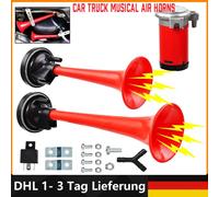 115 DB Fanfare Hupe Druckluft Horn Nebelhorn Plastik mit Kompressor 12V PKW LKW