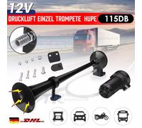 115DB 12V Fanfare Hupe Druckluft Horn Nebelhorn schwarz mit Kompressor PKW LKW