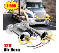 115DB Fanfare Hupe Druckluft Horn Nebelhorn Chrom mit Kompressor 12V PKW LKW Bus