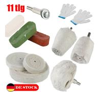 11pcs Chrom-Alu Felgen Polierset Polierscheibe Politur Polierköpfe Polierpaste