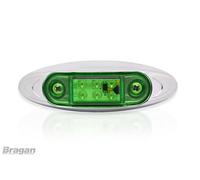 12/24v Grün Chrom LED Marker Licht Anhänger Lkw 4x4 Pickup Auto Boot Fahrrad