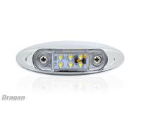 12/24v Weiß Chrom LED Marker Licht Anhänger Lkw 4x4 Pickup Auto Boot Fahrrad