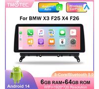 Autoradio 12.3" 128GB Android 14 GPS DAB+CarPlay DSP Wifi BMW X3 F25 X4 F26 CIC