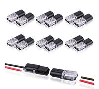 12 Stück 2-Polig Kabel Steckverbinder Stecker, Auto Stecker Steckverbindung Steckverbinder Verbindungsklemme, 18-24AWG Draht-Schnellspleiß-Steckverbinder, für Auto KFZ LKW Kayak Boote