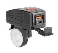 12 V 24 V Motorrad USB-Ladegerät mit LED-Voltmeter (roter Lenker)