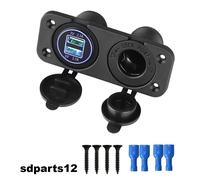 12 V Auto KFZ Zigarettenanzünder Steckdose mit Dual USB Ladegerät Buchse Einbau