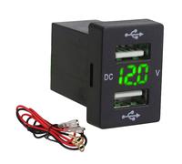 12 V Auto LadegeräT mit Sicherung für 5 V 4.2A Auto Lade Buchse LadegeräT für Telefon Led Display Meter Voltmeter (GrüN)