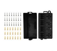 12-Wege-Sicherungskasten mit Paddel-Sicherungsklemme und 4-poligem 12 V 40 A Relais für Auto, Wohnmobil, Anhänger und Marine (ohne Sicherung)