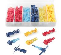 120 Stück Stromdieb Kfz Schnellverbinder Abzweigverbinder, 60 T-Abzweigverbinder + 60 Flachstecker, Kabelverbinder Autoelektrik Quickverbinder für 0,5-4 mm² Kabel Elektrische Steckverbinder