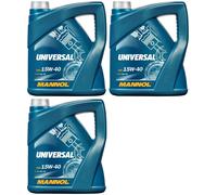 12l Mannol 7405 Motoröl Universal 15W-40 3x4l